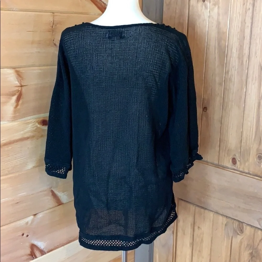 Soft Surroundings black crochet top/coverup Size Small